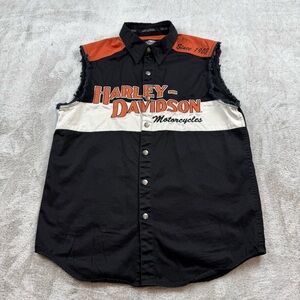 SOLD Harley-Davidson blowout prestige BLK shirt vest men’s size M black muscle